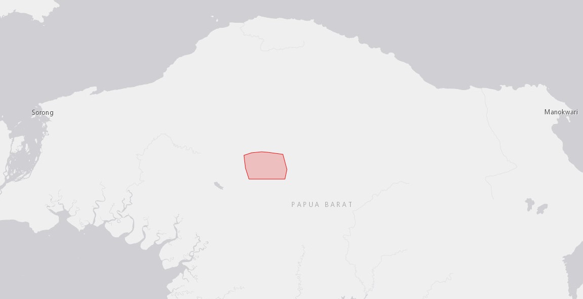 Map showing locality of Ayawasi TIPA in West Papua