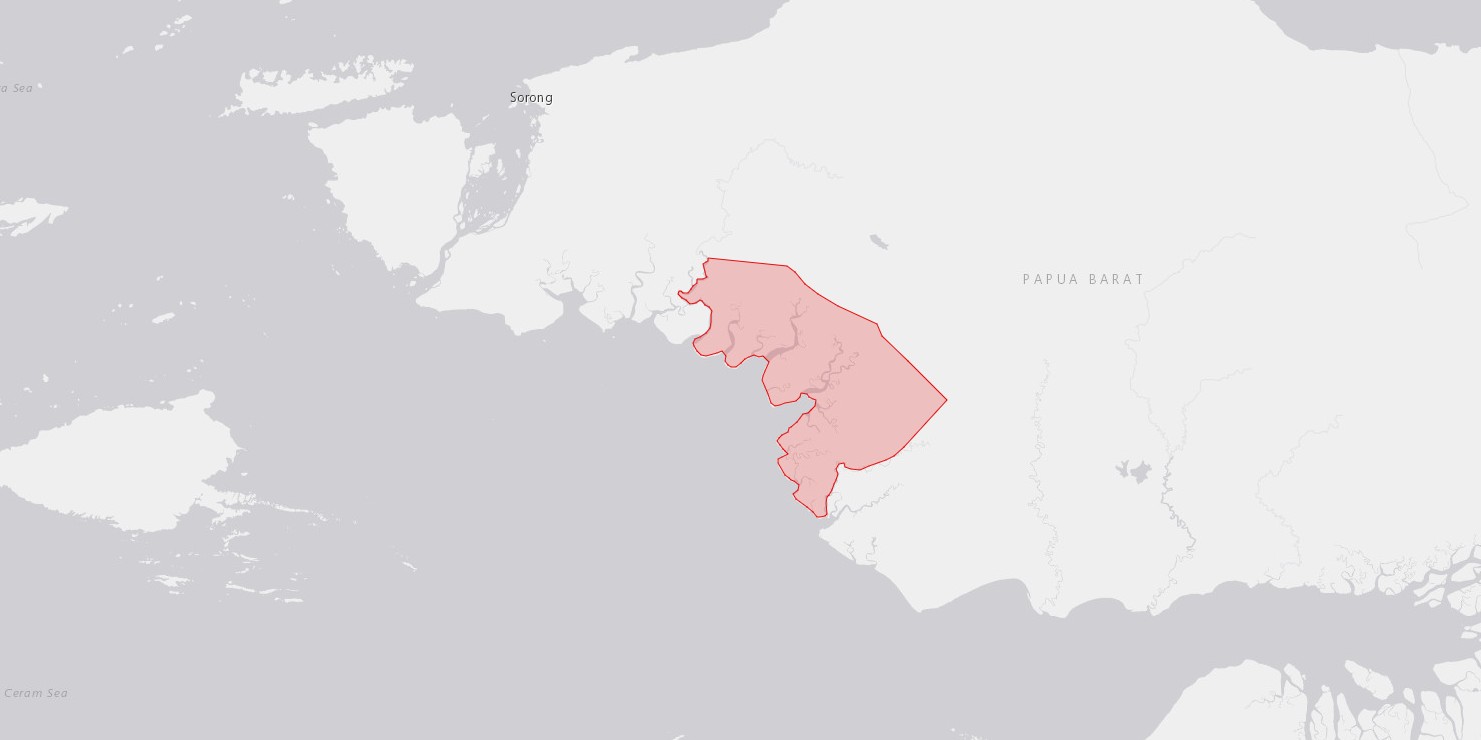 Map showing location of Teminabuan TIPA in West Papua