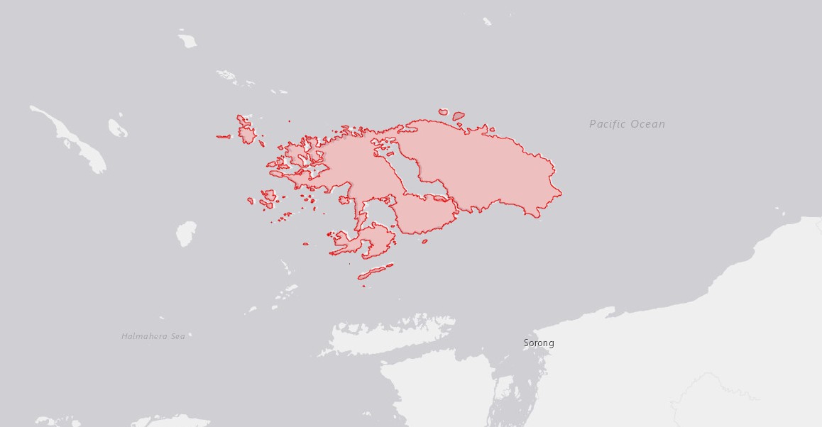 Map showing location of Waigeo island