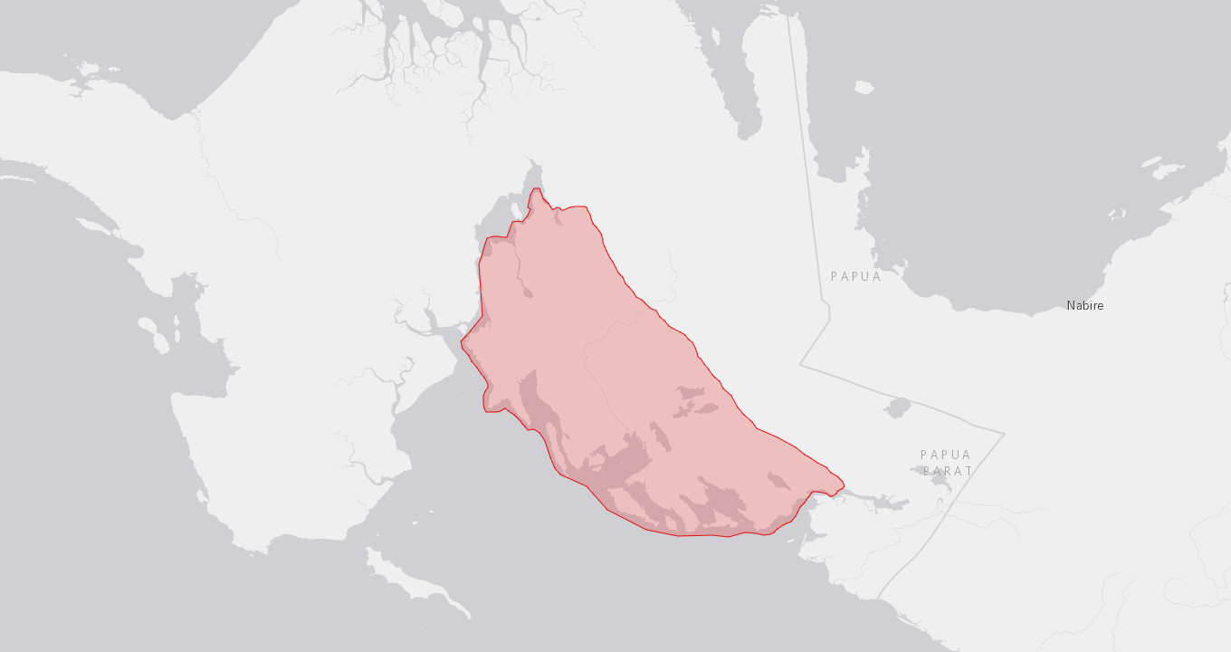 Map showing the locations of the Kaimana TIPA in New Guinea
