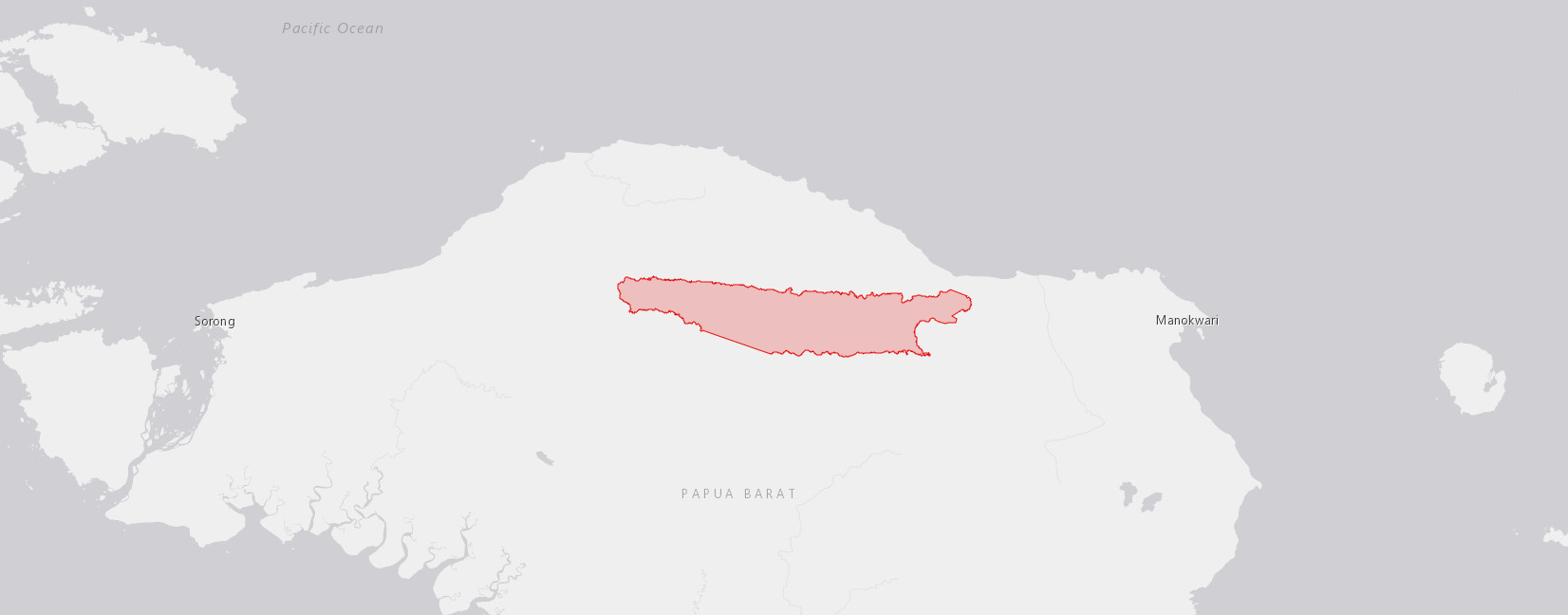 Map showing location of Kebar Selatan TIPA in New Guinea