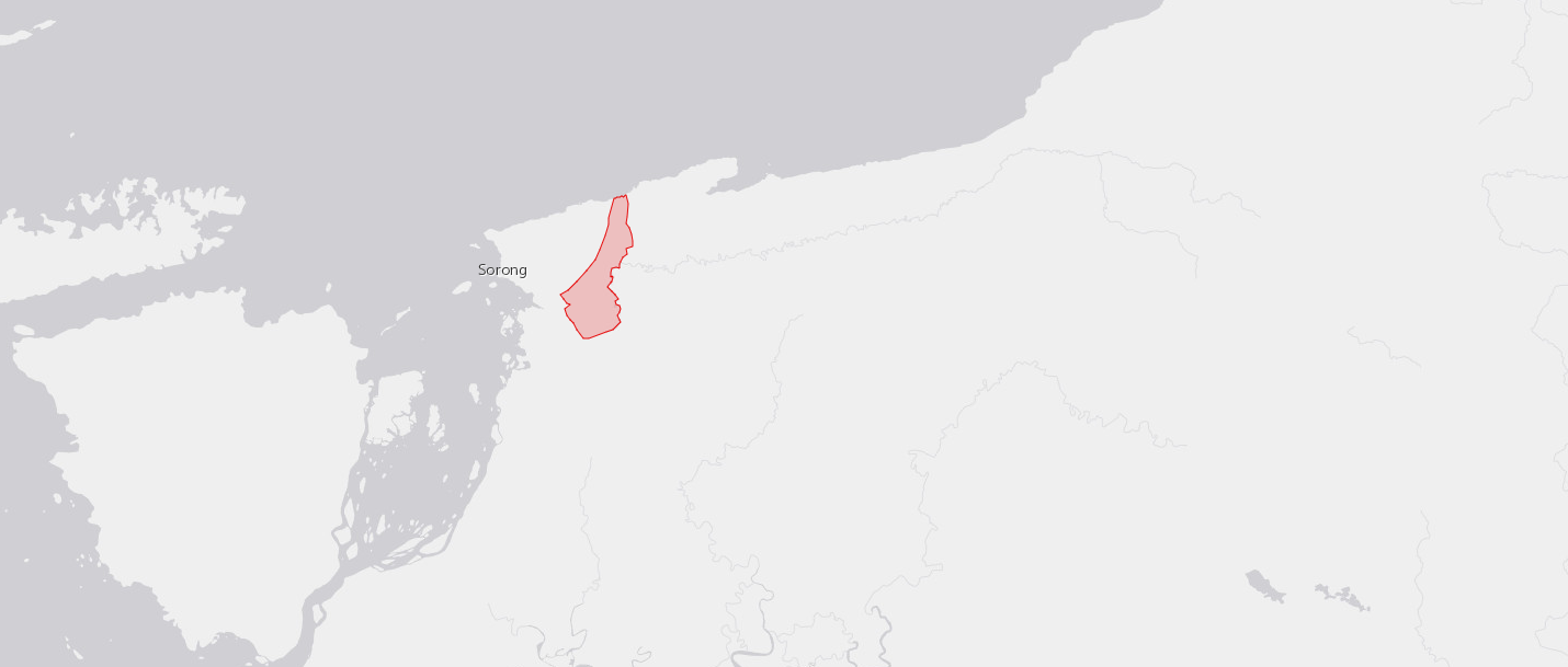 Map showing the location of the Sorong TIPA