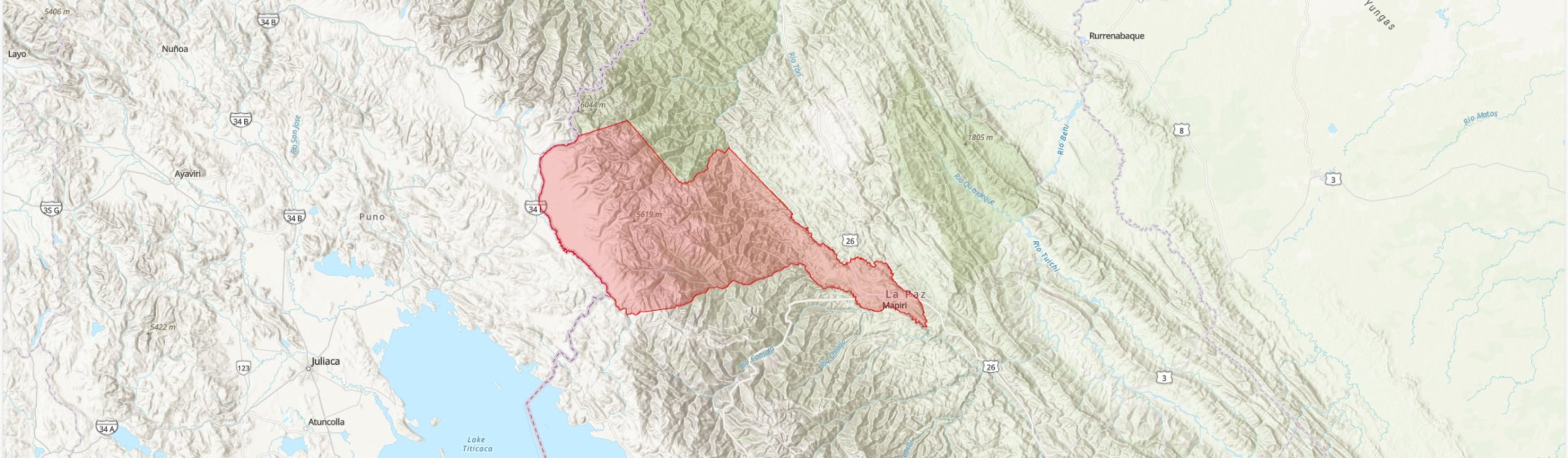 TIPAS-Bolivia-Área Natural de Manejo Integrado Nacional Apolobamba IPA boundary map