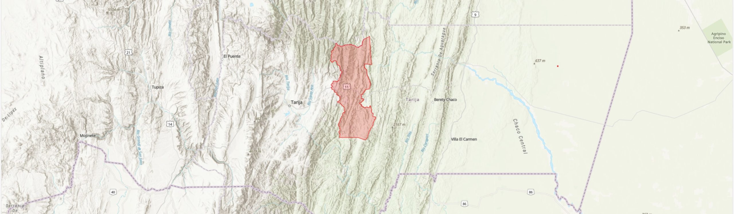 TIPAS-Bolivia-Área de Conservación Hídrica Municipal Entre Ríos IPA boundary map