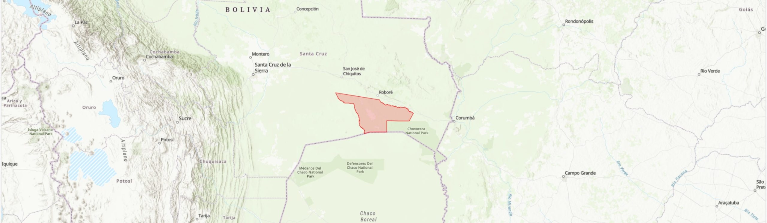 TIPAS-Bolivia-Área de Conservación e Importancia Ecológica Ñembi Guasu IPA boundary map