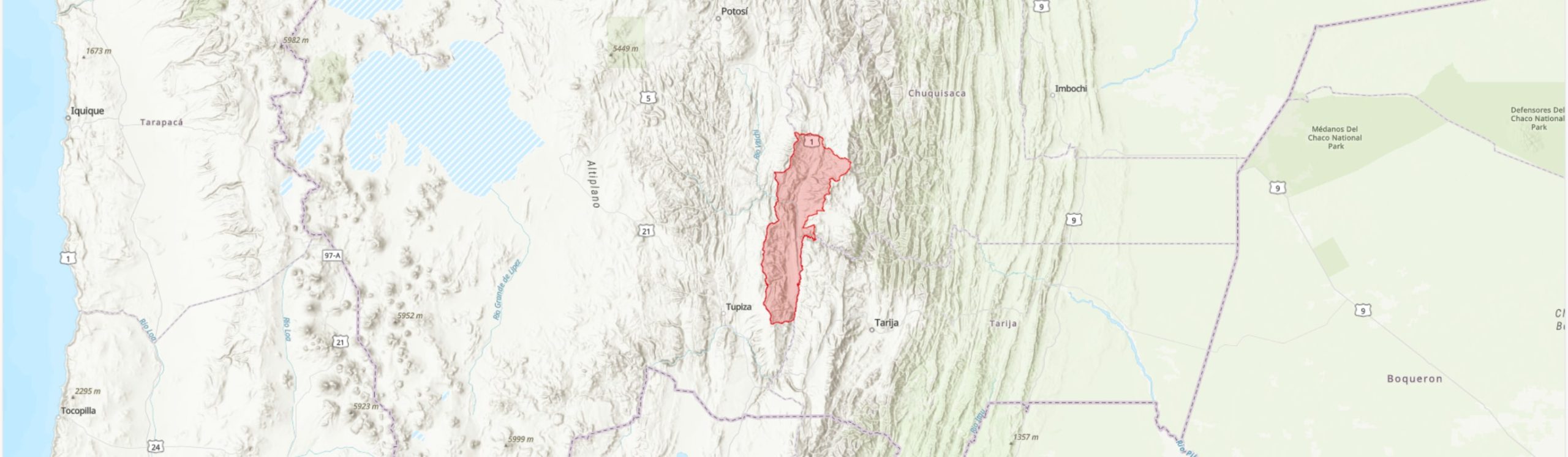TIPAS-Bolivia-Camargo, Villa Abecia y Las Carreras IPA boundary map