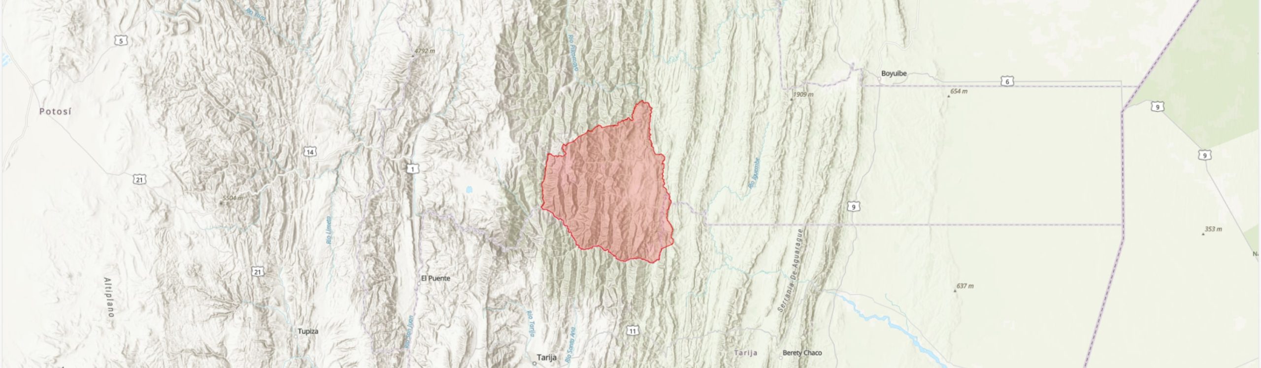 TIPAS-Bolivia-Culpina y Pilaya IPA boundary map
