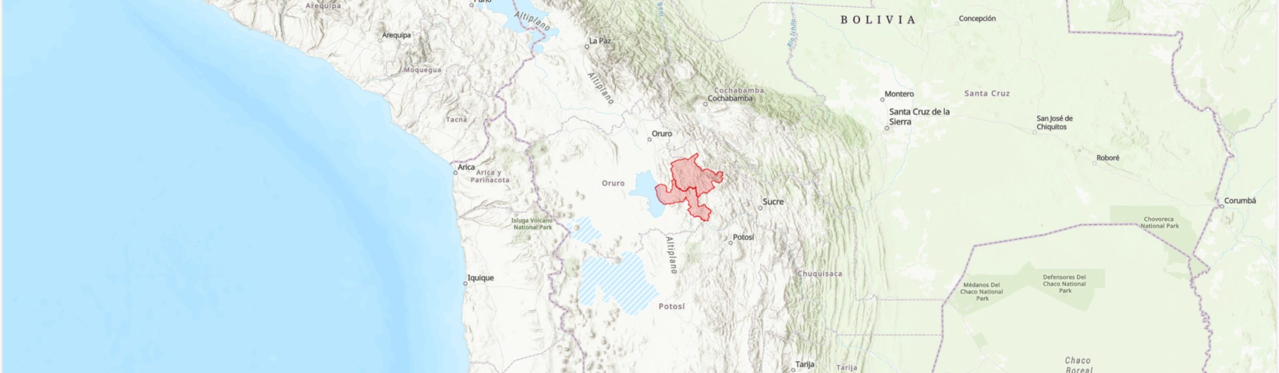 TIPAS-Bolivia-Ecosistemas Verticales Andinos Potosí y Oruro IPA boundary map