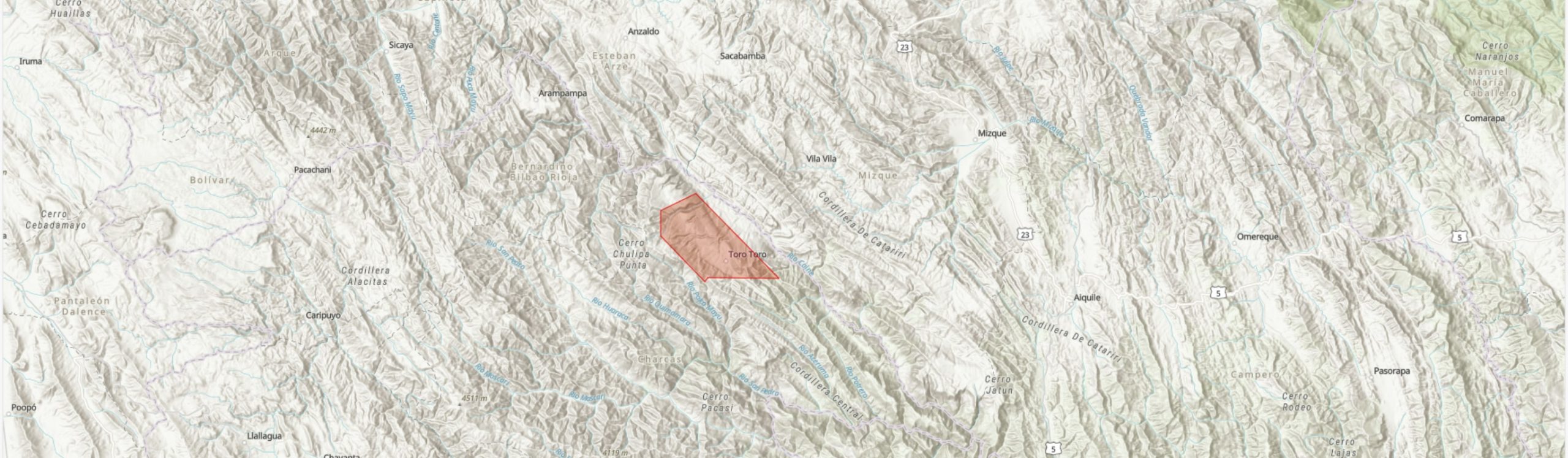 TIPAS-Bolivia-Parque Nacional Toro Toro IPA boundary map