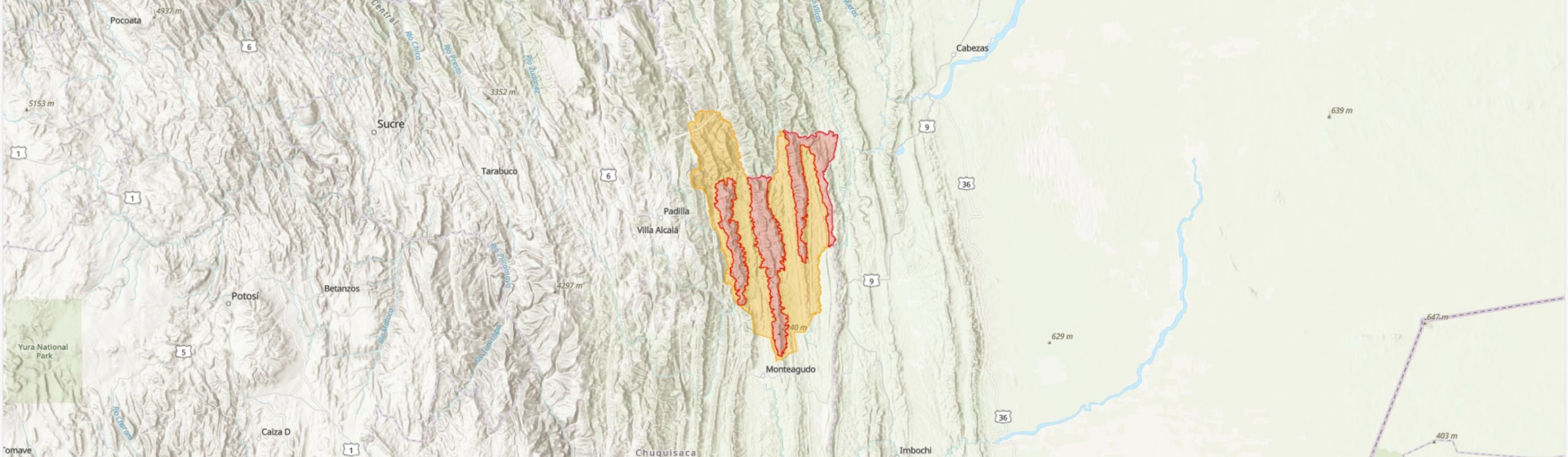 TIPAS-Bolivia-Parque Nacional y Área Natural de Manejo Integrado Serranía del Iñao IPA boundary map