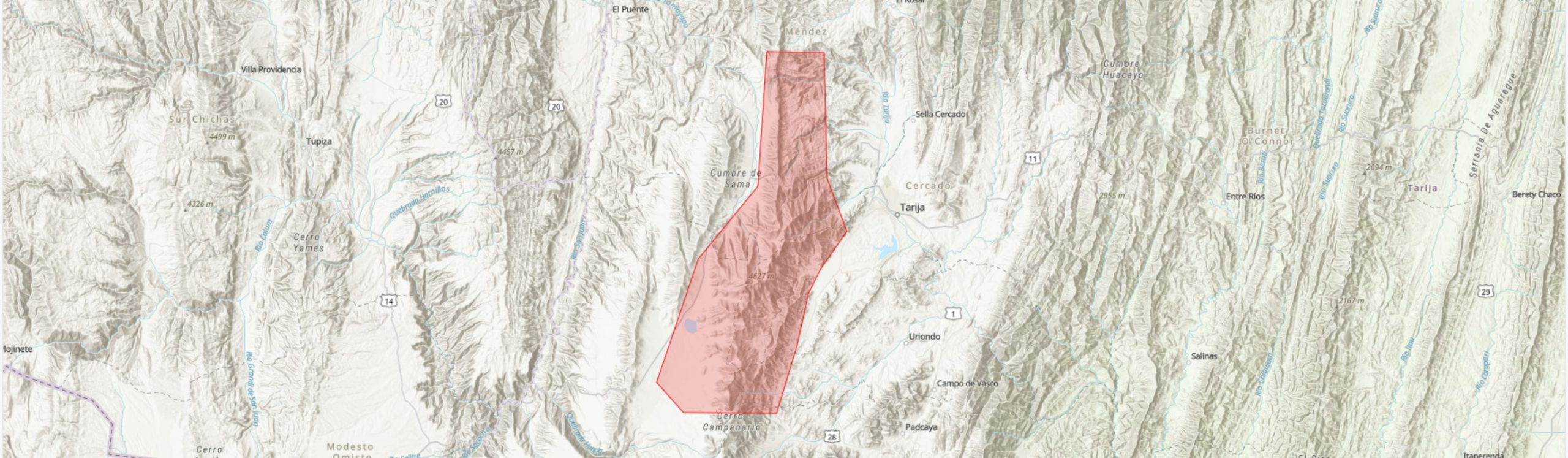 TIPAS-Bolivia-Reserva Biológica Cordillera de Sama IPA boundary map