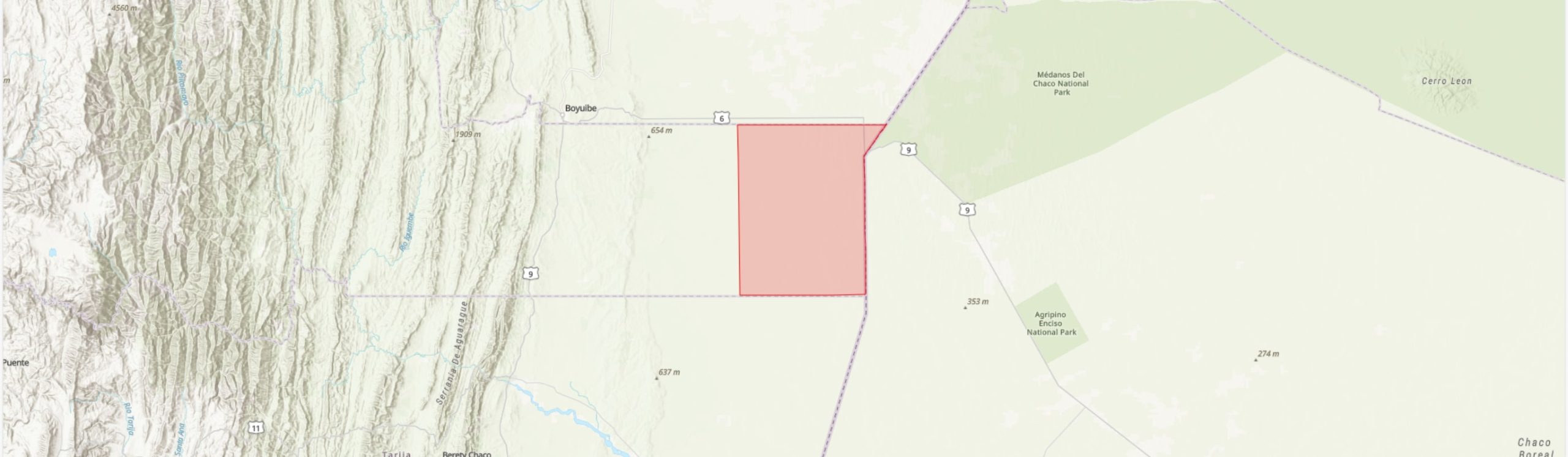 TIPAS-Bolivia-Reserva Municipal Histórica y de Vida Silvestre Héroes del Chaco IPA boundary map