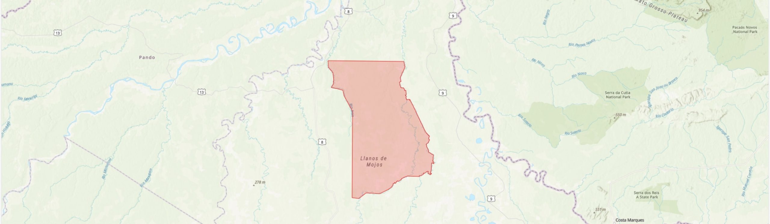 TIPAS-Bolivia-Reserva Natural de Inmovilización Yata IPA boundary map