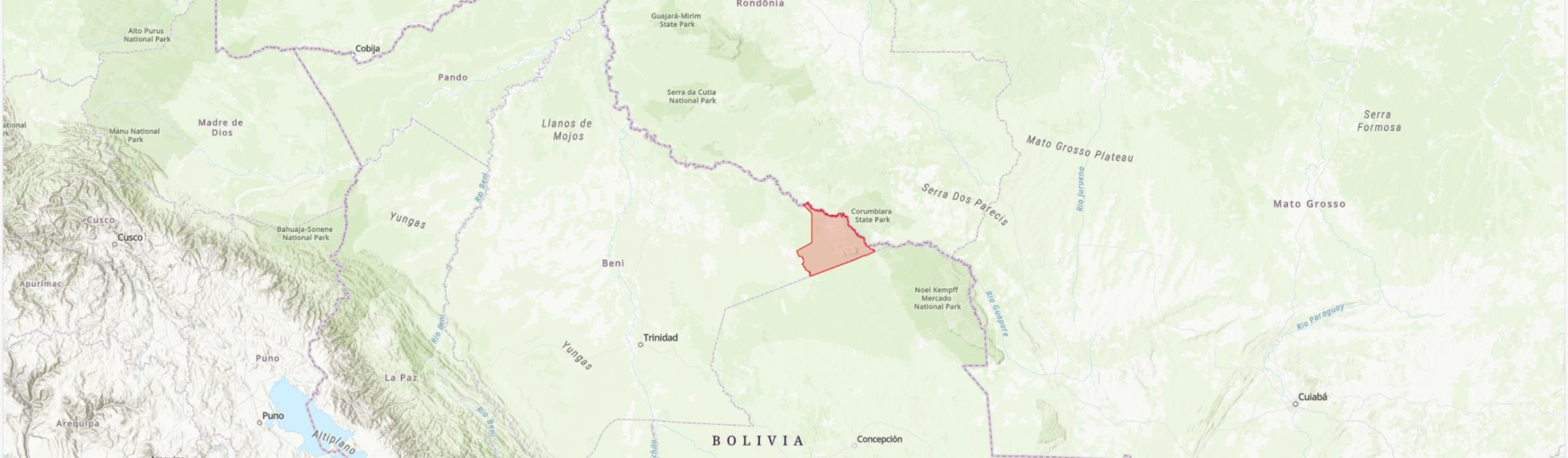TIPAS-Bolivia-Serranía San Simón IPA boundary map