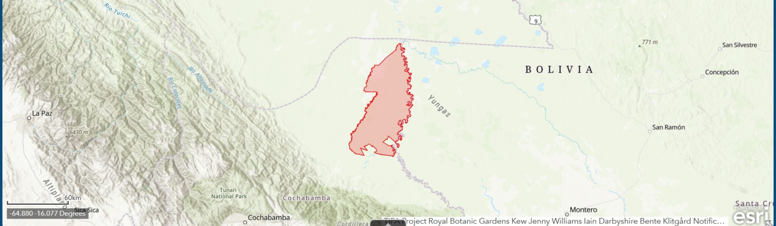 TIPAS-Bolivia-Territorio Comunitario de Origen Yuqui IPA boundary map