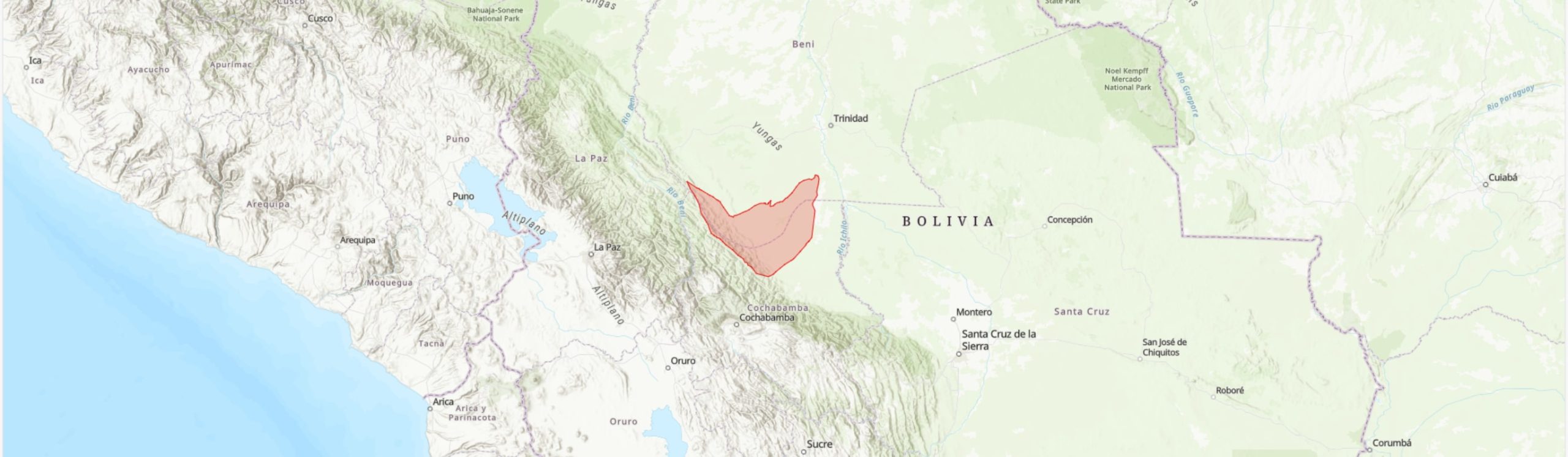 TIPAS-Bolivia-Territorio Indígena y Parque Nacional Isiboro Securé IPA boundary map