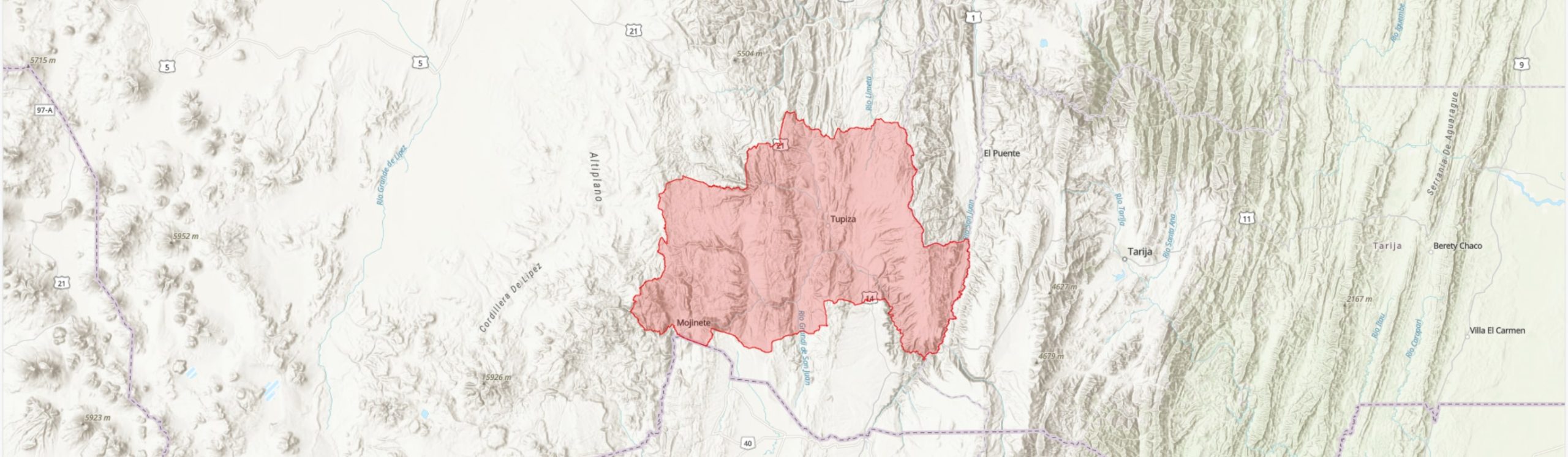 TIPAS-Bolivia-Tupiza IPA boundary map