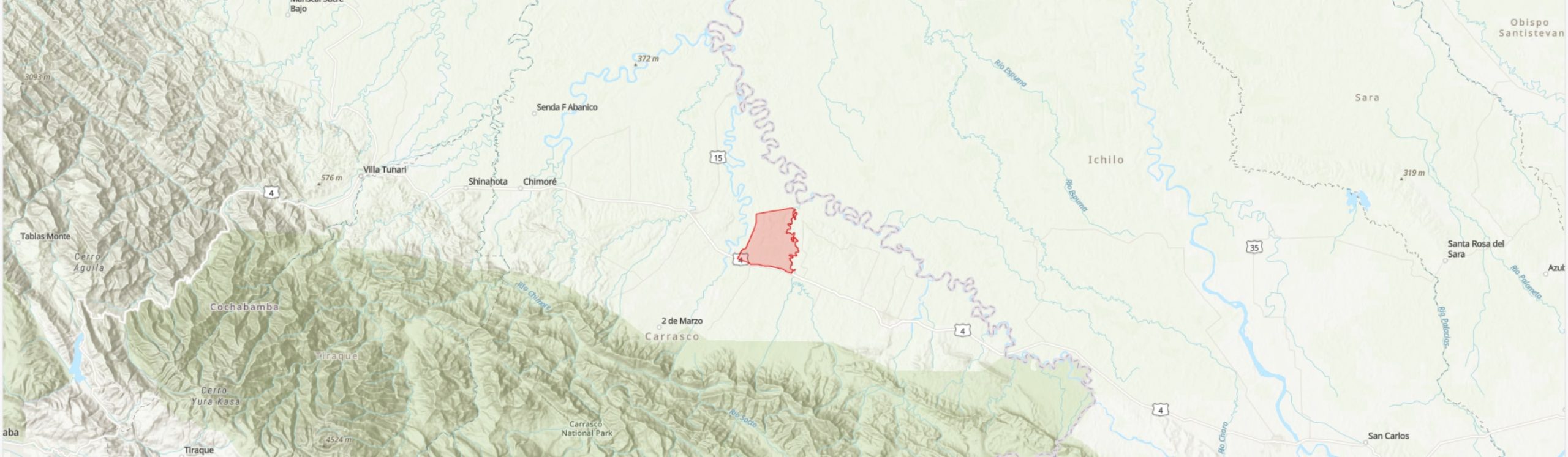 TIPAS-Bolivia-Valle de Sacta IPA boundary map