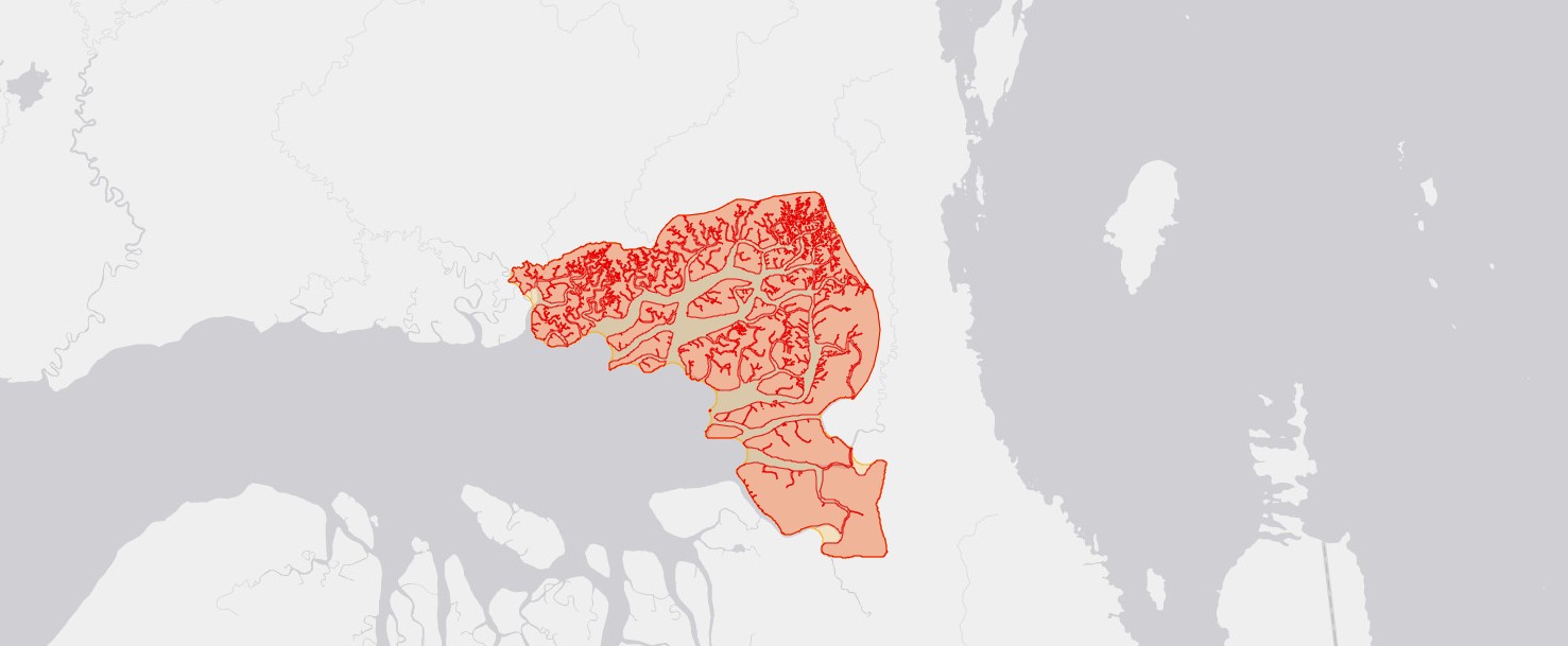 Map showing the Bintuni mangroves TIPA in New Guinea